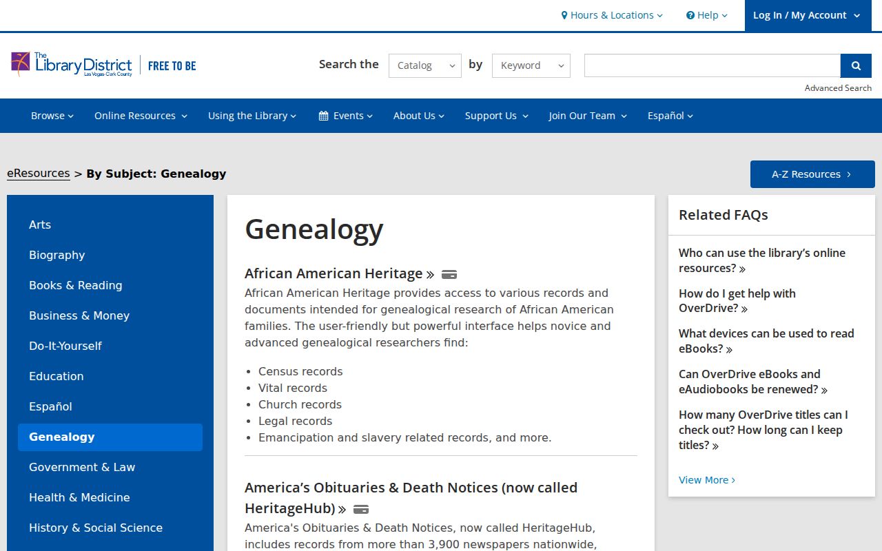Spring Valley previous residents genealogy library resources